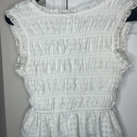 KIRIOUS Los Angeles White Ruffle Tie Front Peplum Top XS - Picture 8 of 8